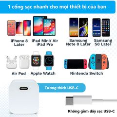 Củ sạc nhanh ZicBee MGA015 20W PD QC USB-C cho iPhone & Android - Thiết kế mini, sạc tốc độ cao gấp 3 lần bộ sạc 5W