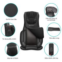 Đệm Ghế Massage Lưng Cổ Kingtech KC-700 - Công Nghệ Shiatsu 3D Đa Điểm, Thiết Kế Công Thái Học, Giảm Đau Mỏi Hiệu Quả