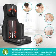 Đệm Ghế Massage Lưng Cổ Kingtech KC-700 - Công Nghệ Shiatsu 3D Đa Điểm, Thiết Kế Công Thái Học, Giảm Đau Mỏi Hiệu Quả