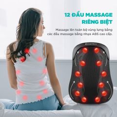 Đệm Massage Lưng Kingtech KC-300 - 12 Đầu Massage Shiatsu Có Hẹn Giờ, Nhiệt Hồng Ngoại, Thiết Kế Hiện Đại, Thoáng Khí