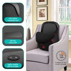Đệm Massage Lưng Kingtech KC-300 - 12 Đầu Massage Shiatsu Có Hẹn Giờ, Nhiệt Hồng Ngoại, Thiết Kế Hiện Đại, Thoáng Khí