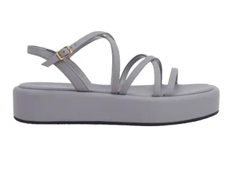 Dép sandal Charles & Keith Strappy Padded Flatforms CK1-80380069 Grey