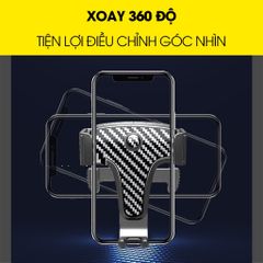 Giá Đỡ Điện Thoại Ô Tô Xoay 360 Độ Gắn Khe Gió - Vân Cacbon Sang Trọng, Chất Liệu Nhựa ABS Cao Cấp