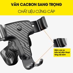 Giá Đỡ Điện Thoại Ô Tô Xoay 360 Độ Gắn Khe Gió - Vân Cacbon Sang Trọng, Chất Liệu Nhựa ABS Cao Cấp
