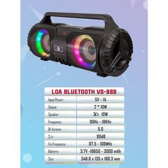 Loa Bluetooth Mini 5.0 Best Sound VS-888 - Âm Thanh Sống Động, Pin 2400mAh, Sạc Nhanh, Thiết Kế Gọn Nhẹ, Quà Tặng Tuyệt Vời