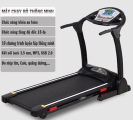 Máy Chạy Bộ Điện KingSport BK-2015 3.0HP - 10 Chương Trình Tập Thể Dục Thông Minh, Khung Thép Chắc Chắn, Thiết Kế Hiện Đại, Tối Ưu Cho Người Tập
