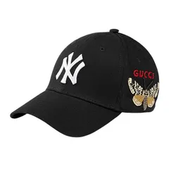 Mũ lưỡi trai Gucci Baseball Cap With NY Yankees TM Patch màu đen
