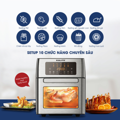 Nồi Chiên Không Dầu Kalite KL-1500 15L - Công Nghệ Rapid Air Giảm 95% Chất Béo, Chế Độ Chiên Nướng Thông Minh, An Toàn Cho Sức Khỏe