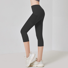Quần Lửng Tập Gym Nữ Cạp Cao Có Túi Đựng Điện Thoại GP104 - Đồ Tập Yoga, Zumba, Aerobic Thời Trang, Chất Liệu Cao Cấp