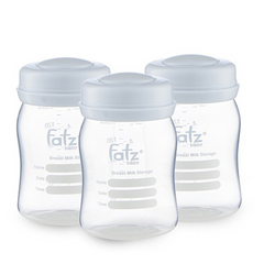 Set 3 Bình Trữ Sữa Cổ Rộng 150ml Fatz FB0120 - Nhựa PP Không Chứa BPA, Tiện Lợi Cho Mẹ Và Bé, Dễ Dàng Vệ Sinh