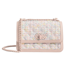 Túi Charles & Keith Micaela Tweed Quilted Chain Bag - Light Pink