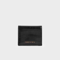 Ví Charles & Keith Croc-Effect Small Wallet CK6-10701003 Black