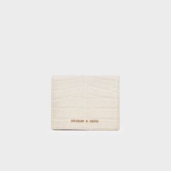 Ví Charles & Keith Croc-Effect Small Wallet CK6-10701003 Cream