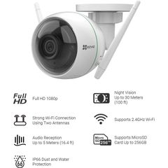 Camera Ngoài Trời Wifi Ezviz C3WN - Chuẩn IP66, Full HD, Tầm Nhìn Đêm 30m, Tính Năng Chống Trộm & Phát Hiện Chuyển Động