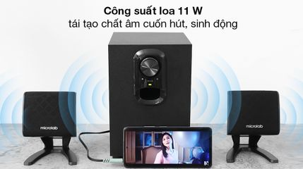 Loa Máy Tính Để Bàn Microlab M108 - Hệ Thống Âm Thanh 2.1, Công Suất 11W, Kết Nối Jack 3.5mm, Âm Thanh Rõ Ràng, Sống Động