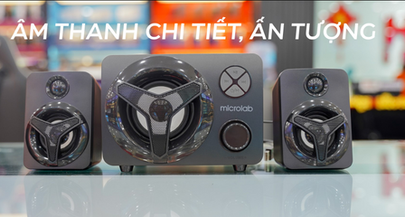 Loa Máy Tính Laptop 2.1 Microlab U210 - Bluetooth, LED RGB, Âm Thanh Sống Động, Loa Siêu Trầm 11W, Thiết Kế Nhỏ Gọn, Phụ Kiện Chính Hãng