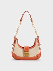 Túi nữ Winslet Canvas Belted Hobo Bag CK2-40271053 Orange