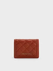 Ví nữ Charles & Keith Micaela Quilted Cardholder CK6-50701290-1 Brick