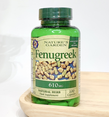 Viên uống lợi sữa Fenugreek Nature's Garden cho mẹ sau sinh - Tăng khả năng tiết sữa và cung cấp dinh dưỡng cho bé - 100 viên