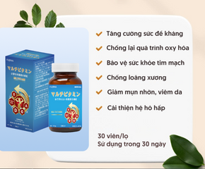 Viên Bổ Sung Vitamin Tổng Hợp Multi Vitamin Fujina Nhật - Giúp Tăng Cường Miễn Dịch & Phục Hồi Sức Khỏe (30 Viên)