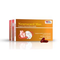 Viên uống hỗ trợ não bộ và tim mạch Neurocard Max 60 viên - Bổ sung Omega-3, Bacopa Monnieri, cải thiện trí nhớ và sức khỏe tim mạch từ Úc