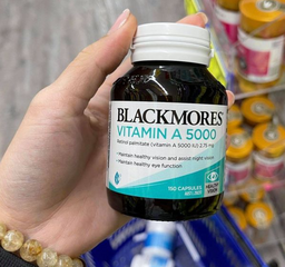 Viên uống Vitamin A 5000IU Blackmores hỗ trợ thị lực đêm, phục hồi sức khỏe mắt - Lọ 150 viên bổ sung cần thiết cho cơ thể.