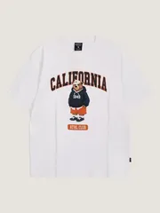 Áo phông Whoau California gấu Steve WHRPD2411U màu trắng
