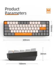 Bàn Phím Cơ Không Dây K68 - Kết Nối Máy Tính, Điện Thoại, Tablet - Thiết Kế Gọn Gàng, Red Switch êm ái, Hotswap tùy chỉnh