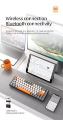 Bàn Phím Cơ Không Dây K68 - Kết Nối Máy Tính, Điện Thoại, Tablet - Thiết Kế Gọn Gàng, Red Switch êm ái, Hotswap tùy chỉnh