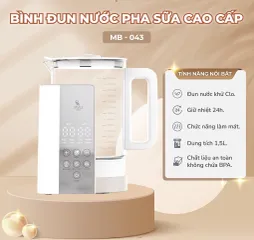 Bình Đun Nước Pha Sữa Moaz Bébé MB-043 1.5L - Cảm Ứng, Giữ Nhiệt, Tự Động Ngắt, Đèn Ngủ Thông Minh, Tiện Lợi Cho Bé Yêu