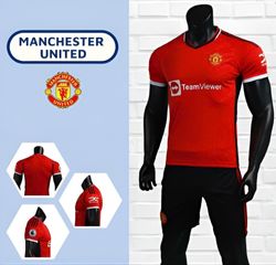 Bộ quần áo đá bóng Manchester United 2023-2024 - Chất liệu thun lạnh, thấm hút, nhiều size - Hàng chính hãng cho fan MU