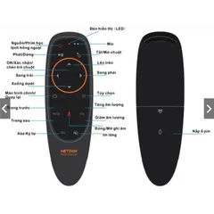 Điều Khiển Chuột Bay Tìm Kiếm Bằng Giọng Nói Netbox V2 - Remote Tivi Không Dây Tương Thích Android TV Box, Hỗ Trợ Voice Search