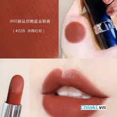 Son Thỏi Dior Rouge Lipstick 228 Baby Look - Màu Đỏ Nâu Sang Trọng, Dưỡng Ẩm Lên Môi, Bám Màu Tối Đa 16 Giờ