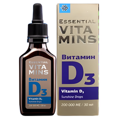 Viên Uống Bổ Sung Vitamin D3 Essential Vitamins Siberian Wellness - Hỗ Trợ Tăng Cường Canxi, Cải Thiện Miễn Dịch 30ml