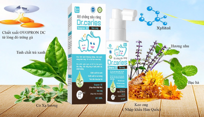 Xịt Ngừa Sâu Răng Dr.Caries Cho Bé Từ 1 Tuổi - Chai 30ml Chiết Xuất Tự Nhiên, An Toàn, Hỗ Trợ Chăm Sóc Răng Miệng Hàng Ngày