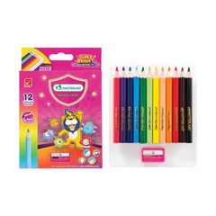 Bộ 12 bút chì màu Master Art Super Bright kèm gọt chì