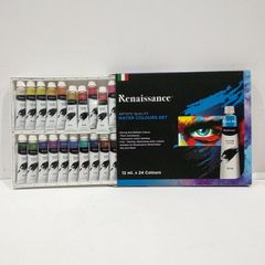 Bộ Màu Nước Renaissance Thái Lan 12ml - 24 Màu Sắc Tươi Sáng, Đậm Chất Nghệ Thuật, Dành cho Người Mới Bắt Đầu Vẽ
