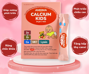 Viên Sủi Canxi Amoma Kids - Hỗ Trợ Tăng Chiều Cao và Phát Triển Xương Khớp, Hộp 20 Gói Uống 10ml Dễ Dàng Cho Trẻ Em