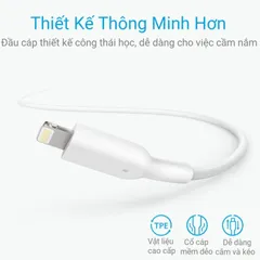 Cáp sạc Anker Powerline II Lightning A8433 dài 1.8m - Thiết kế bền bỉ, sạc nhanh, tương thích với iPhone, iPad, iPod