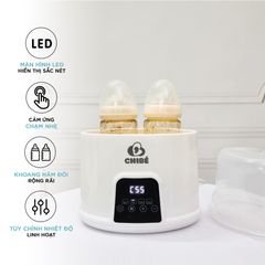 Máy Hâm Sữa Tiệt Trùng 2 Bình ChiBé CB017 - Thiết Kế Sang Trọng, Cảm Ứng Nhạy, Hiển Thị LED Nhiệt Độ, Đa Chức Năng Hỗ Trợ Mẹ Bé