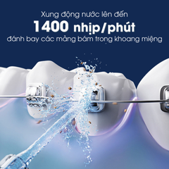 Máy Tăm Nước Cầm Tay Kalite KHF06 - 5 Mức Áp Lực, 6 Đầu Tăm Đầy Tiện Ích, Thiết Kế Nhỏ Gọn, Chống Nước IPX7, Dùng Hàng Ngày