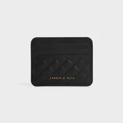 Ví đựng thẻ Charles & Keith Cleo Quilted Card Holder CK6-50680926 Black