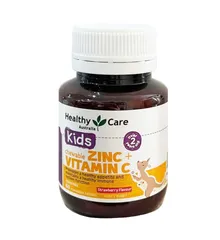 Viên nhai hỗ trợ bổ sung kẽm Zinc + Vitamin C Healthy Care cho bé