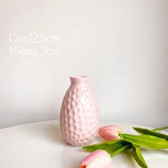 Bình Hoa Mini Bát Tràng Men Bóng Hồng Pastel - Trang Trí Nghệ Thuật Cho Không Gian Nội Thất Sang Trọng