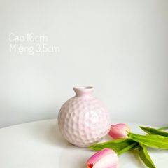 Bình Hoa Mini Bát Tràng Men Bóng Hồng Pastel - Trang Trí Nghệ Thuật Cho Không Gian Nội Thất Sang Trọng