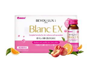 Nước Uống Dưỡng Trắng Waki Beyou Lux Blanc EX - 50ml, Hương Đào Nguyên Chất, Giúp Làm Đẹp Da, Tăng Đàn Hồi và Trẻ Hóa Da