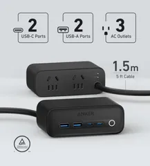 Trạm Sạc Nhanh Anker 525 A91C0 67W - 4 Cổng USB-C và USB-A Sạc Nhanh Cho Điện Thoại, Máy Tính Xách Tay, Đồng Hồ Thông Minh
