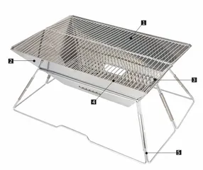 Bếp Nướng Than Hoa Gấp Gọn Selpa Có Túi Đựng - Đồ Dùng Cắm Trại Ngoài Trời Chất Liệu Inox Bền Bỉ, Dễ Vệ Sinh