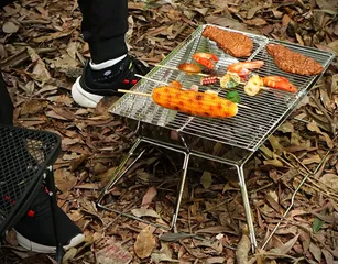 Bếp Nướng Than Hoa Gấp Gọn Selpa Có Túi Đựng - Đồ Dùng Cắm Trại Ngoài Trời Chất Liệu Inox Bền Bỉ, Dễ Vệ Sinh