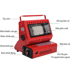 Bếp Sưởi Gas Ngoài Trời Đa Năng - Thiết Kế Gọn Nhẹ Cho Cắm Trại và Dã Ngoại, Đun Nấu và Sưởi Ấm Tuyệt Vời